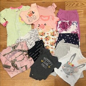 Baby Girls Clothes 3-6 Bundle plus New Baby Girls Easter Shirt